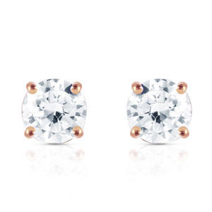 14K. GOLD STUD EARRINGS WITH 0.80 CT. H-I, SI-2 DIAMONDS (Rose Gold)